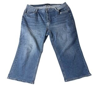 Bloomchic‎ Denim Capris Size 20 Blue Medium Wash Cropped Plus Size Jeans